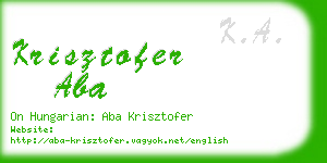 krisztofer aba business card